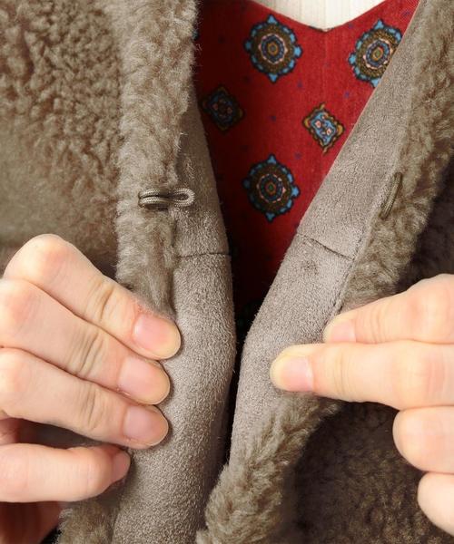 green label relaxing（グリーンレーベルリラクシング）の「[WEB限定] CF ボア 2WAY コート SHORT ◆（その他アウター・レディース・モカ/ナチュラル・36/38）」の12枚目の写真