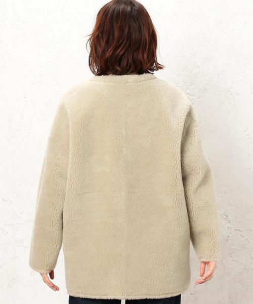 green label relaxing（グリーンレーベルリラクシング）の「[WEB限定] CF ボア 2WAY コート SHORT ◆（その他アウター・レディース・モカ/ナチュラル・36/38）」の15枚目の写真