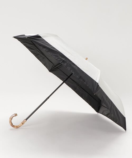 salle de bal（サルデバル）の「晴雨兼用傘 / 竹手ムジ 折りたたみ傘 27570 SGT（折りたたみ傘・レディース・ブラック/ネイビー/ピンク/ベージュ/オフホワイト・FREE）」の2枚目の写真