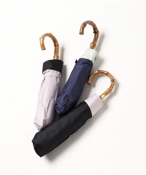 salle de bal（サルデバル）の「晴雨兼用傘 / 竹手ムジ 折りたたみ傘 27570 SGT（折りたたみ傘・レディース・ブラック/ネイビー/ピンク/ベージュ/オフホワイト・FREE）」の7枚目の写真