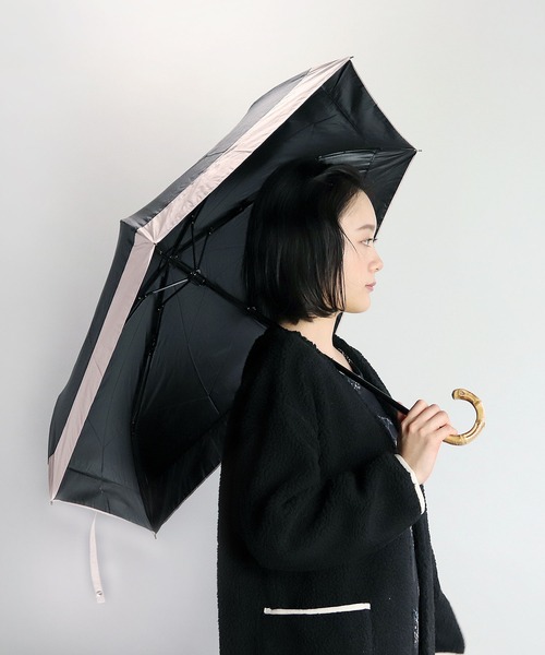 salle de bal（サルデバル）の「晴雨兼用傘 / 竹手ムジ 折りたたみ傘 27570 SGT（折りたたみ傘・レディース・ブラック/ネイビー/ピンク/ベージュ/オフホワイト・FREE）」の11枚目の写真