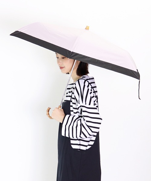 salle de bal（サルデバル）の「晴雨兼用傘 / 竹手ムジ 折りたたみ傘 27570 SGT（折りたたみ傘・レディース・ブラック/ネイビー/ピンク/ベージュ/オフホワイト・FREE）」の12枚目の写真