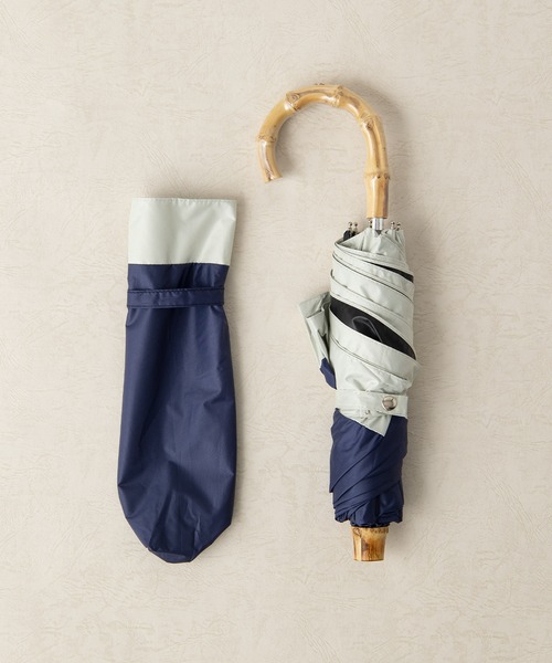 salle de bal（サルデバル）の「晴雨兼用傘 / 竹手ムジ 折りたたみ傘 27570 SGT（折りたたみ傘・レディース・ブラック/ネイビー/ピンク/ベージュ/オフホワイト・FREE）」の21枚目の写真