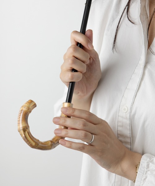 salle de bal（サルデバル）の「晴雨兼用傘 / 竹手ムジ 折りたたみ傘 27570 SGT（折りたたみ傘・レディース・ブラック/ネイビー/ピンク/ベージュ/オフホワイト・FREE）」の22枚目の写真