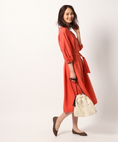 GLOBAL WORK（グローバルワーク）の「BIGシャツワンピース/778637（ワンピース・レディース・ベージュ/ネイビー/レッド・FREE）」の11枚目の写真