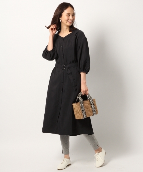 GLOBAL WORK（グローバルワーク）の「BIGシャツワンピース/778637（ワンピース・レディース・ベージュ/ネイビー/レッド・FREE）」の13枚目の写真