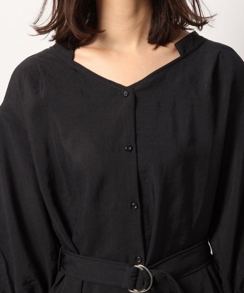 GLOBAL WORK（グローバルワーク）の「BIGシャツワンピース/778637（ワンピース・レディース・ベージュ/ネイビー/レッド・FREE）」の5枚目の写真