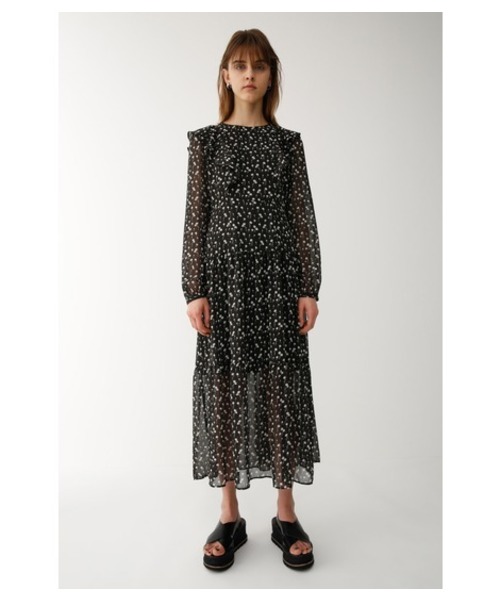 MOUSSY(マウジー)の「FLOWER RUFFLE SLEEVE DRESS(ワンピース・レディース・ブラック系その他/ホワイト系その他/レッド系その他・1/2)」の3枚目の写真