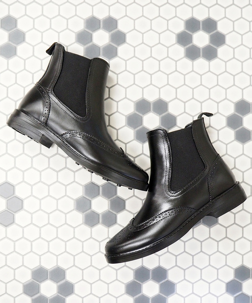 あしながおじさん（アシナガオジサン）の「〈あしながおじさん〉　サイドゴアレインブーツ　7301357（レインシューズ・レディース・ブラック/ダークブラウン・LL/S/M/L）」の3枚目の写真