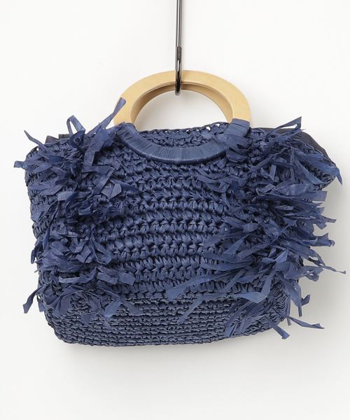 KOBE LETTUCE（コウベレタス）の「ウッドハンドルペーパーバッグ/かごバッグ/ハンドバッグ/BAG/レディース[B1146]神戸レタス（かごバッグ・レディース・ベージュ/ラベンダー/ネイビー・FREE）」の3枚目の写真