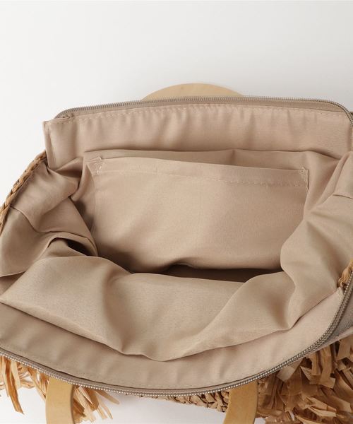 KOBE LETTUCE（コウベレタス）の「ウッドハンドルペーパーバッグ/かごバッグ/ハンドバッグ/BAG/レディース[B1146]神戸レタス（かごバッグ・レディース・ベージュ/ラベンダー/ネイビー・FREE）」の6枚目の写真