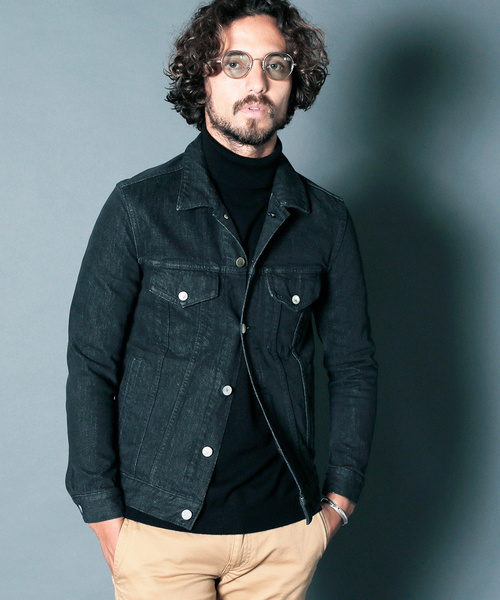 Magine(マージン)の「REACTIVE DYE STRETCH BLK DENIM G-JKT TYPE 3RD:ストレッチブラックデニム G-ジャケット 3RD(デニムジャケット)」|ブラック