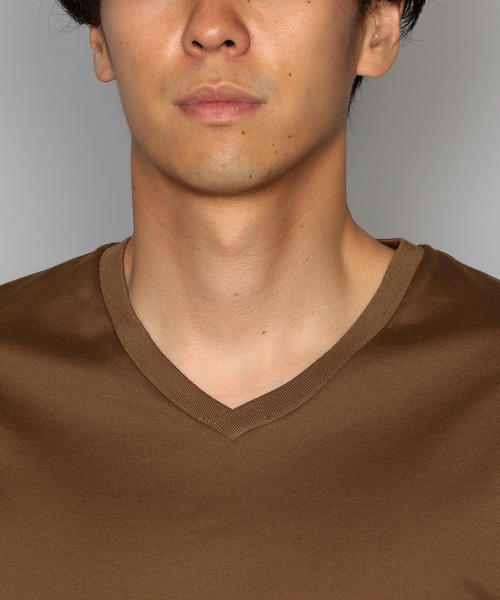 green label relaxing(グリーンレーベルリラクシング)の「CM オーガニック クリア Vネック LS カットソー ◆(Tシャツ/カットソー・メンズ・ホワイト/ブラック/ブラウン/パープル/グレー/ライラック・SMALL/MEDIUM/X-LARGE/LARGE)」の11枚目の写真