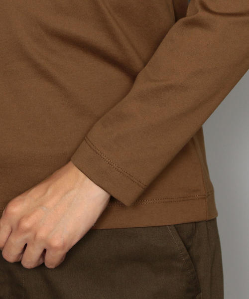 green label relaxing(グリーンレーベルリラクシング)の「CM オーガニック クリア Vネック LS カットソー ◆(Tシャツ/カットソー・メンズ・ホワイト/ブラック/ブラウン/パープル/グレー/ライラック・SMALL/MEDIUM/X-LARGE/LARGE)」の12枚目の写真