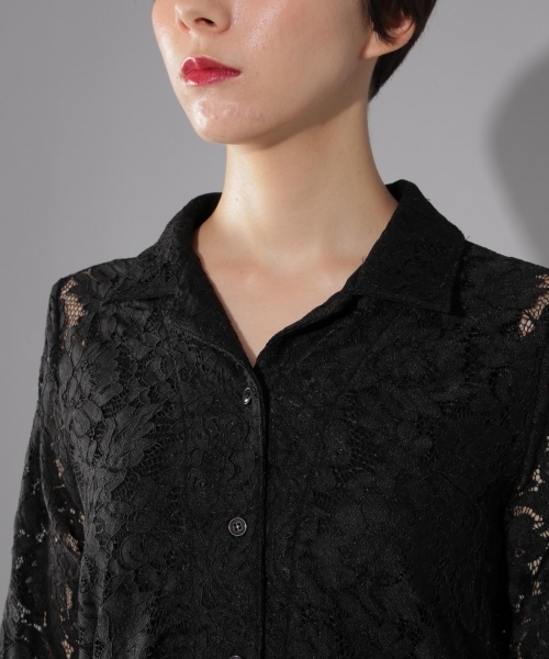 PAGEBOY（ページボーイ）の「レトロレース開襟シャツ（シャツ/ブラウス・レディース・ホワイト/ブラック/マスタード/オレンジ・FREE）」の22枚目の写真