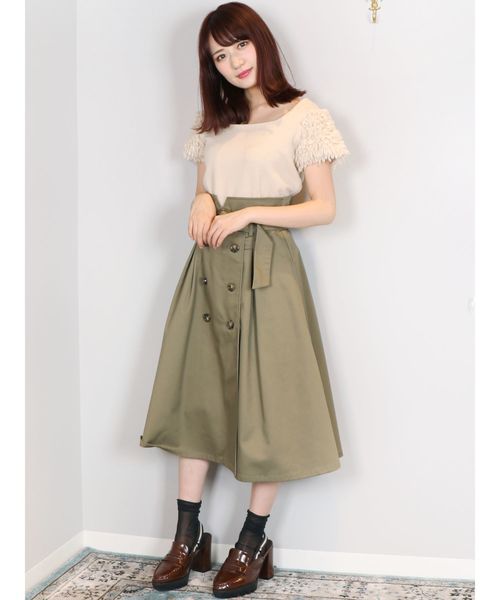 dazzlin（ダズリン）の「トレンチミモレスカート（スカート・レディース・ベージュ/ネイビー/カーキ/ブラウン・SMALL/MEDIUM）」の11枚目の写真