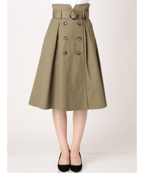 dazzlin（ダズリン）の「トレンチミモレスカート（スカート・レディース・ベージュ/ネイビー/カーキ/ブラウン・SMALL/MEDIUM）」の14枚目の写真