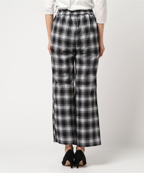 KOBE LETTUCE（コウベレタス）の「チェック柄ロング丈ワイドパンツ＊ボトムス/レディース[M2270]神戸レタス（その他パンツ・レディース・ブラック系その他/ブラウン系その他/レッド系その他・FREE）」の4枚目の写真