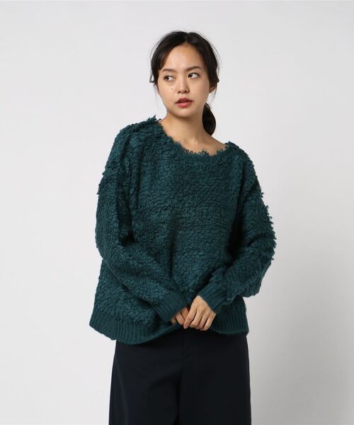 VIBGYOR Women(ヴィブジョー ウィメン)の「【six mouse】リングニットプルオーバー(ニット/セーター・レディース・グリーン/サックスブルー/マスタード/ピンク/レッド・MEDIUM)」の2枚目の写真