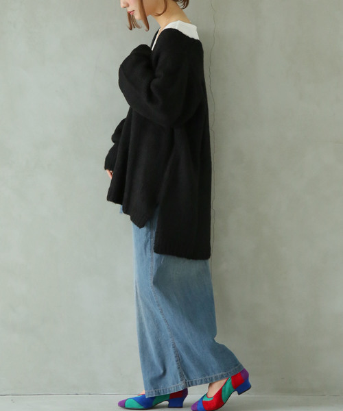 osharewalker(オシャレウォーカー)の「『ゆるふわVネックニット』(ニット/セーター・レディース・ネイビー/グレー/ボルドー/ブラック/ベージュ系その他・1/2)」の11枚目の写真