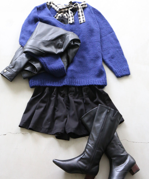 osharewalker(オシャレウォーカー)の「『ゆるふわVネックニット』(ニット/セーター・レディース・ネイビー/グレー/ボルドー/ブラック/ベージュ系その他・1/2)」の13枚目の写真