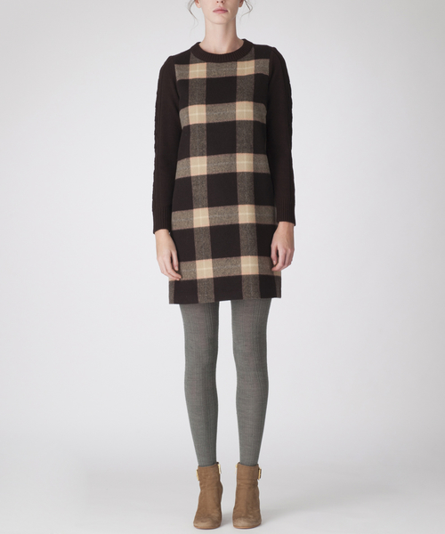 Blue Label Crestbridge ブルーレーベルクレストブリッジ の シャギーチェックワンピース ワンピース Wear