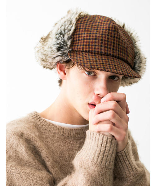 Nine Tailor（ナインテイラー）の「＜NINE TAILOR × monkey time＞ OUTSIDE CAP BR/フライトキャップ（キャップ・メンズ・ブラウン・FREE）」の2枚目の写真