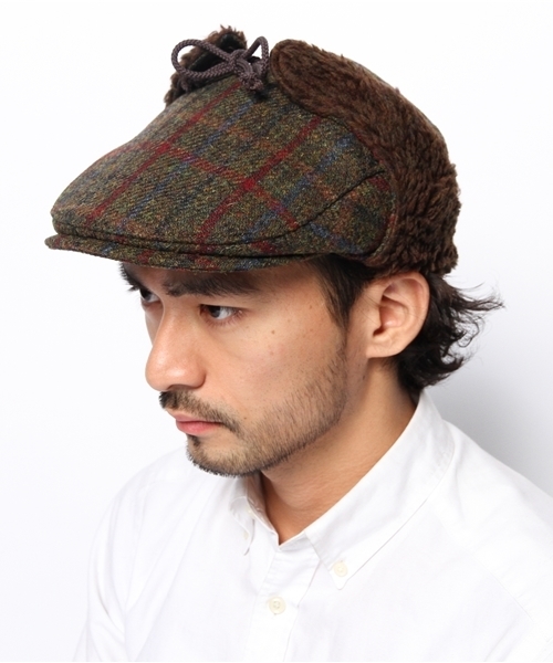 J.PRESS（ジェイプレス）の「ハリス耳あてボア（ハンチング/ベレー帽・メンズ・グリーン系4・F）」の10枚目の写真