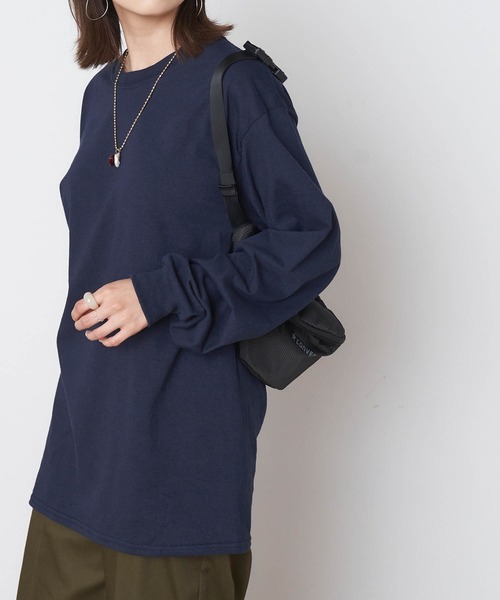 GILDAN（ギルダン）の「【GILDAN ギルダン】 ビッグシルエットクルーネックロンT（Tシャツ/カットソー・レディース・グリーン系その他/ホワイト/グレー/チャコール/ゴールド/ネイビー/オリーブ/ブラック/パープル/ナチュラル/マルーン/オレンジ系その他/サンドベージュ/オレンジ・M/XL/L/S）」の10枚目の写真