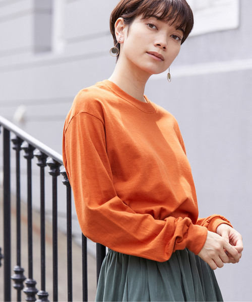 GILDAN（ギルダン）の「【GILDAN ギルダン】 ビッグシルエットクルーネックロンT（Tシャツ/カットソー・レディース・グリーン系その他/ホワイト/グレー/チャコール/ゴールド/ネイビー/オリーブ/ブラック/パープル/ナチュラル/マルーン/オレンジ系その他/サンドベージュ/オレンジ・M/XL/L/S）」の14枚目の写真