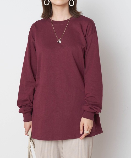 GILDAN（ギルダン）の「【GILDAN ギルダン】 ビッグシルエットクルーネックロンT（Tシャツ/カットソー・レディース・グリーン系その他/ホワイト/グレー/チャコール/ゴールド/ネイビー/オリーブ/ブラック/パープル/ナチュラル/マルーン/オレンジ系その他/サンドベージュ/オレンジ・M/XL/L/S）」の12枚目の写真