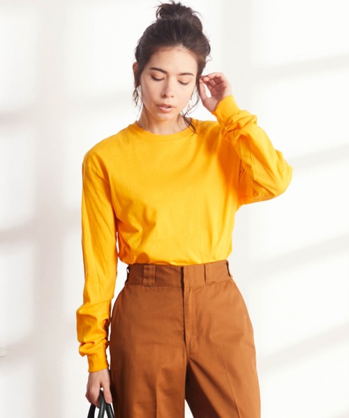 GILDAN（ギルダン）の「【GILDAN ギルダン】 ビッグシルエットクルーネックロンT（Tシャツ/カットソー・レディース・グリーン系その他/ホワイト/グレー/チャコール/ゴールド/ネイビー/オリーブ/ブラック/パープル/ナチュラル/マルーン/オレンジ系その他/サンドベージュ/オレンジ・M/XL/L/S）」の17枚目の写真