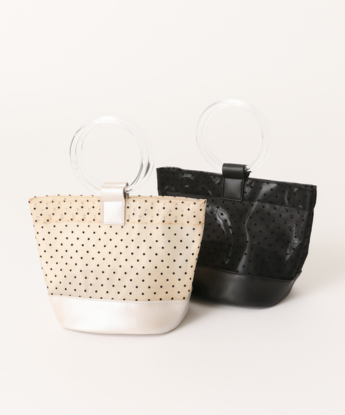 OLIVE des OLIVE（オリーブデオリーブ）の「プラハンドルドットミニトート（トートバッグ・レディース・ブラック/ピンクベージュ・FREE）」の13枚目の写真