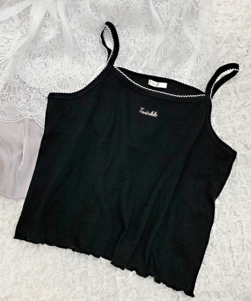 apres jour（アプレジュール）の「テレコロゴ刺繍キャミソール【ZOZOTOWN限定アイテム】（タンクトップ・レディース・ブルー/ラベンダー/その他/ブラック/オフホワイト/ベージュ/ブルー系その他・フリー）」の10枚目の写真