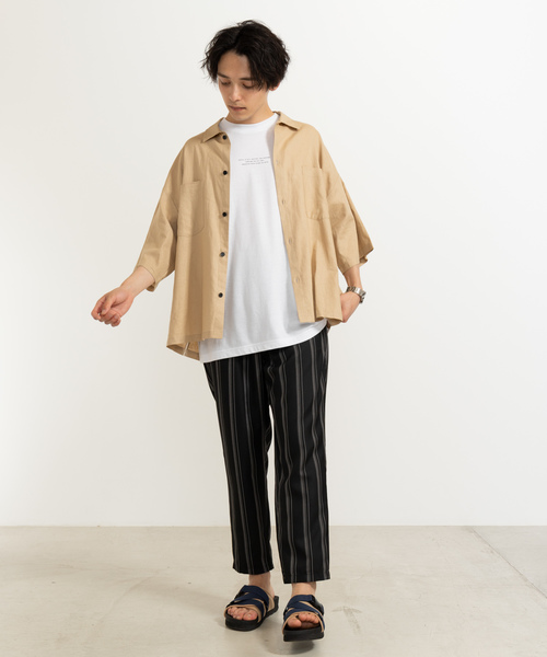 WEGO(ウィゴー)の「WEGO/ストライプペグトップアンクルパンツ(スラックス・メンズ・ブラック系その他3/ホワイト系その他4・LARGE/SMALL/MEDIUM)」の7枚目の写真