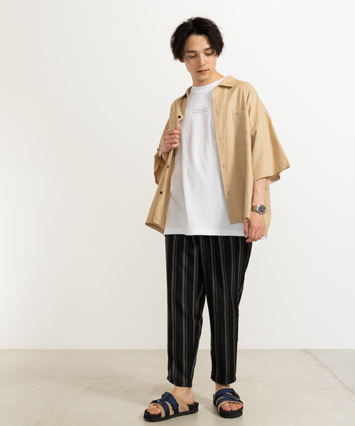 WEGO(ウィゴー)の「WEGO/ストライプペグトップアンクルパンツ(スラックス・メンズ・ブラック系その他3/ホワイト系その他4・LARGE/SMALL/MEDIUM)」の8枚目の写真