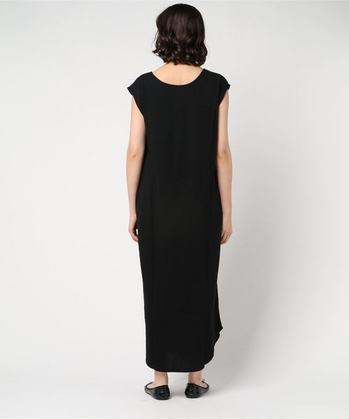 Aunt Marie's（アントマリーズ）の「AUNT MARIE'S ヘンリーネックハニカムワッフルノースリワンピース（ワンピース・レディース・ブラック/ブラウン/アイボリー・FREE）」の7枚目の写真