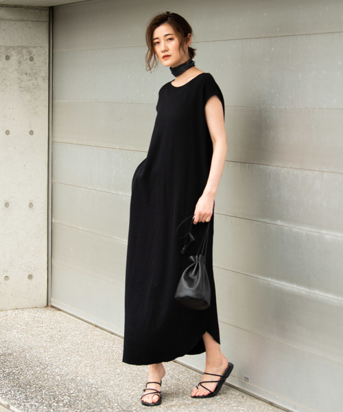 Aunt Marie's（アントマリーズ）の「AUNT MARIE'S ヘンリーネックハニカムワッフルノースリワンピース（ワンピース・レディース・ブラック/ブラウン/アイボリー・FREE）」の17枚目の写真