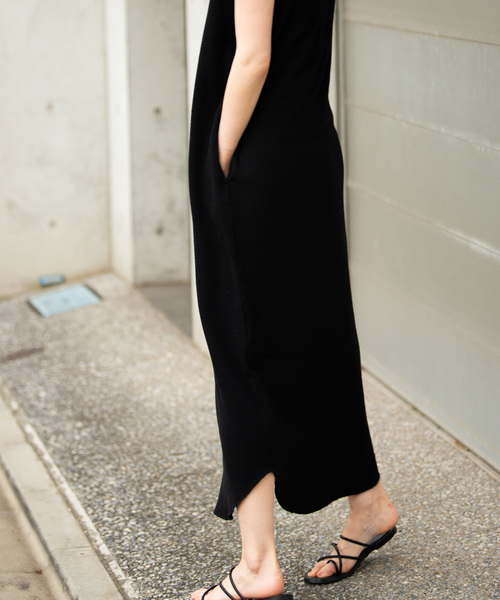 Aunt Marie's（アントマリーズ）の「AUNT MARIE'S ヘンリーネックハニカムワッフルノースリワンピース（ワンピース・レディース・ブラック/ブラウン/アイボリー・FREE）」の15枚目の写真