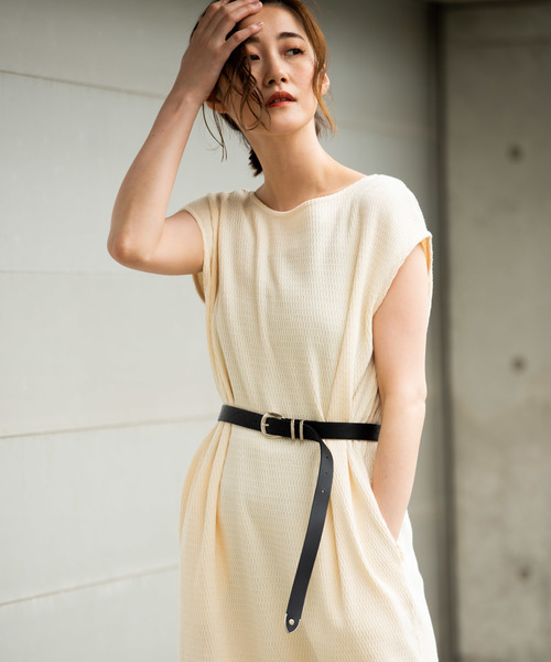 Aunt Marie's（アントマリーズ）の「AUNT MARIE'S ヘンリーネックハニカムワッフルノースリワンピース（ワンピース・レディース・ブラック/ブラウン/アイボリー・FREE）」の13枚目の写真