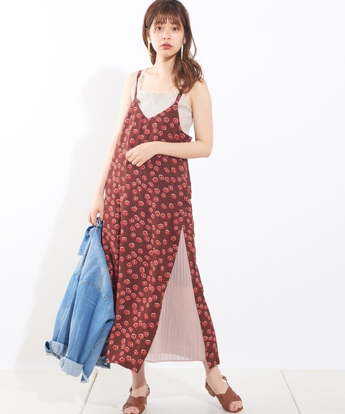 natural couture（ナチュラルクチュール）の「サイドプリーツキャミワンピース（ワンピース・レディース・ブラック/オートミール/ブラウン系その他/キャメル/ストライプ・FREE）」の16枚目の写真