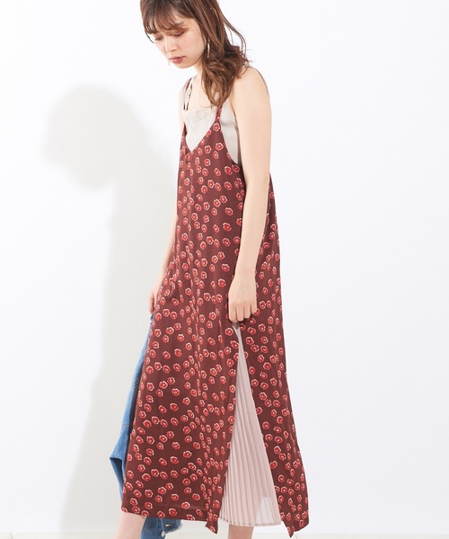 natural couture（ナチュラルクチュール）の「サイドプリーツキャミワンピース（ワンピース・レディース・ブラック/オートミール/ブラウン系その他/キャメル/ストライプ・FREE）」の13枚目の写真