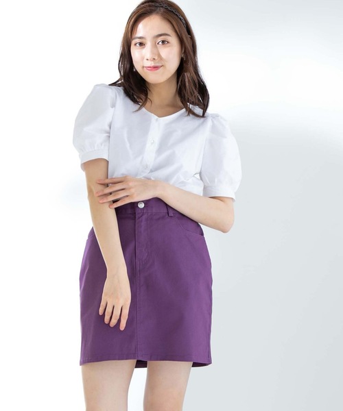 WEGO(ウィゴー)の「WEGO/デイリー起毛ツイルタイトミニスカート(スカート・レディース・ブラック/パープル/カーキ/ベージュ/ブラウン/ナチュラル/ワイン/ダークグリーン・SMALL/MEDIUM/X-SMALL/LARGE)」の8枚目の写真