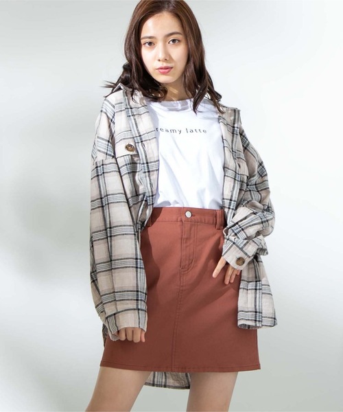 WEGO(ウィゴー)の「WEGO/デイリー起毛ツイルタイトミニスカート(スカート・レディース・ブラック/パープル/カーキ/ベージュ/ブラウン/ナチュラル/ワイン/ダークグリーン・SMALL/MEDIUM/X-SMALL/LARGE)」の3枚目の写真