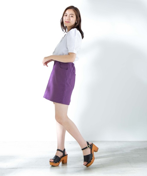 WEGO(ウィゴー)の「WEGO/デイリー起毛ツイルタイトミニスカート(スカート・レディース・ブラック/パープル/カーキ/ベージュ/ブラウン/ナチュラル/ワイン/ダークグリーン・SMALL/MEDIUM/X-SMALL/LARGE)」の15枚目の写真