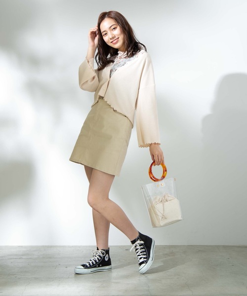 WEGO(ウィゴー)の「WEGO/デイリー起毛ツイルタイトミニスカート(スカート・レディース・ブラック/パープル/カーキ/ベージュ/ブラウン/ナチュラル/ワイン/ダークグリーン・SMALL/MEDIUM/X-SMALL/LARGE)」の21枚目の写真