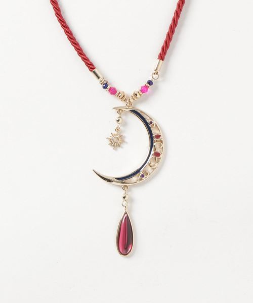 チャイハネ（チャイハネ）の「【チャイハネ】太陽と三日月ネックレス（ネックレス・レディース・ブラック/キャメル/ネイビー/ピンク/ターコイズブルー・FREE）」の5枚目の写真