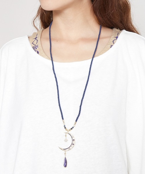チャイハネ（チャイハネ）の「【チャイハネ】太陽と三日月ネックレス（ネックレス・レディース・ブラック/キャメル/ネイビー/ピンク/ターコイズブルー・FREE）」の3枚目の写真