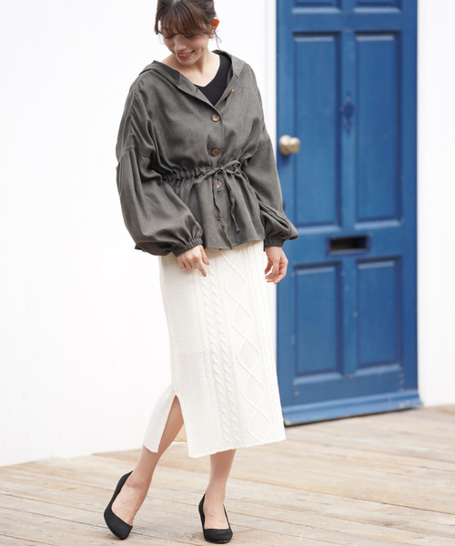 rps（アールピーエス）の「ケーブル編みタイトスカート（スカート・レディース・ベージュ/ネイビー/アイボリー・M）」の12枚目の写真