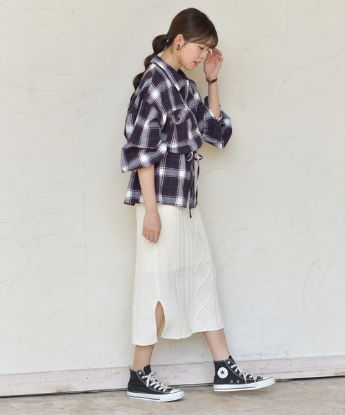 rps（アールピーエス）の「ケーブル編みタイトスカート（スカート・レディース・ベージュ/ネイビー/アイボリー・M）」の21枚目の写真